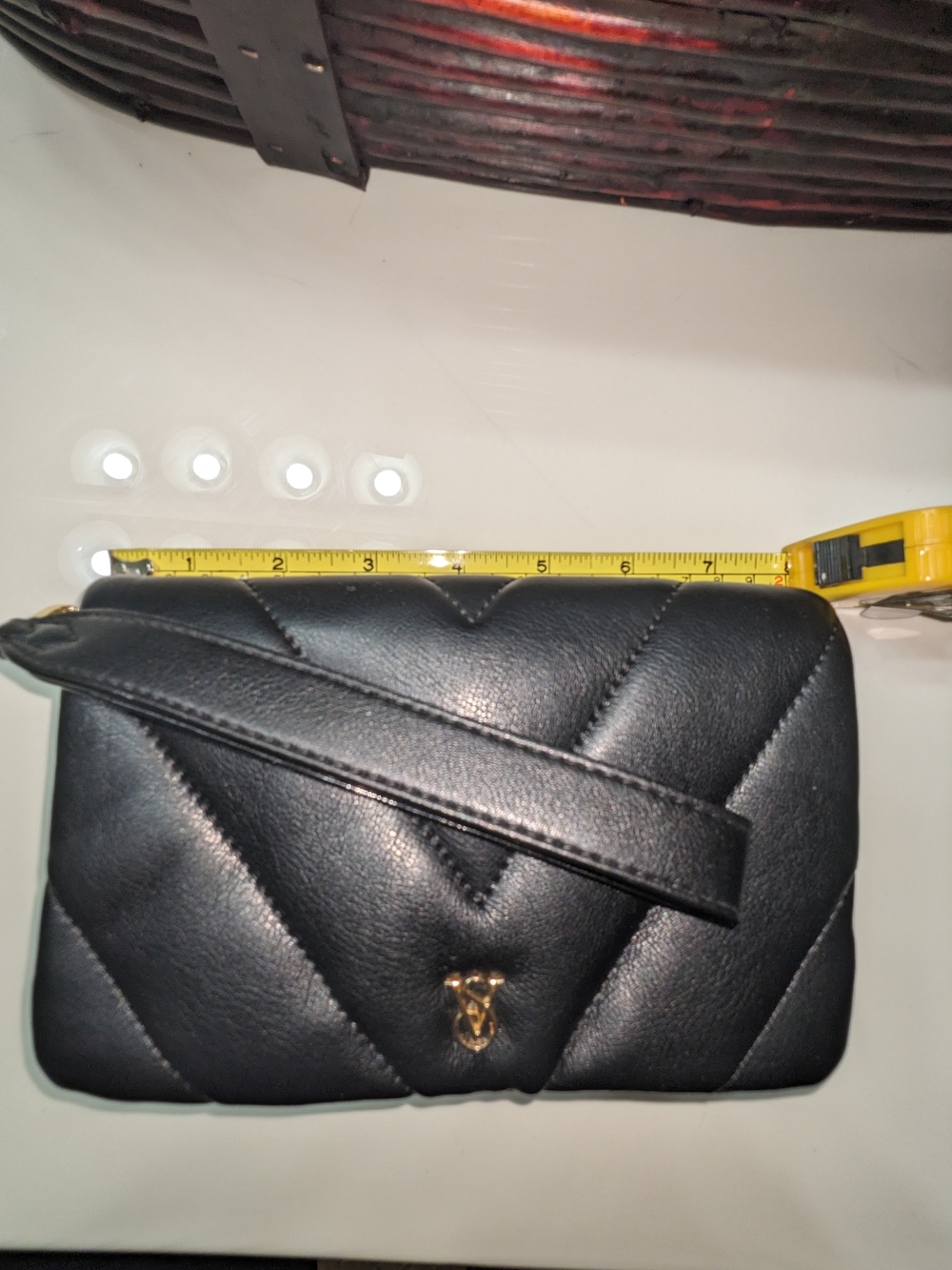 Victoria's Secret Buttery Soft Quilted Black Leather Wristlet Bag